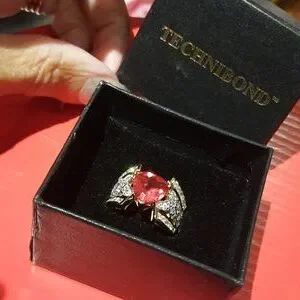 Technibond Rings Technibond | Jewelry | Solid 8k Yellow Gold Over Sterling Silver Ruby ...